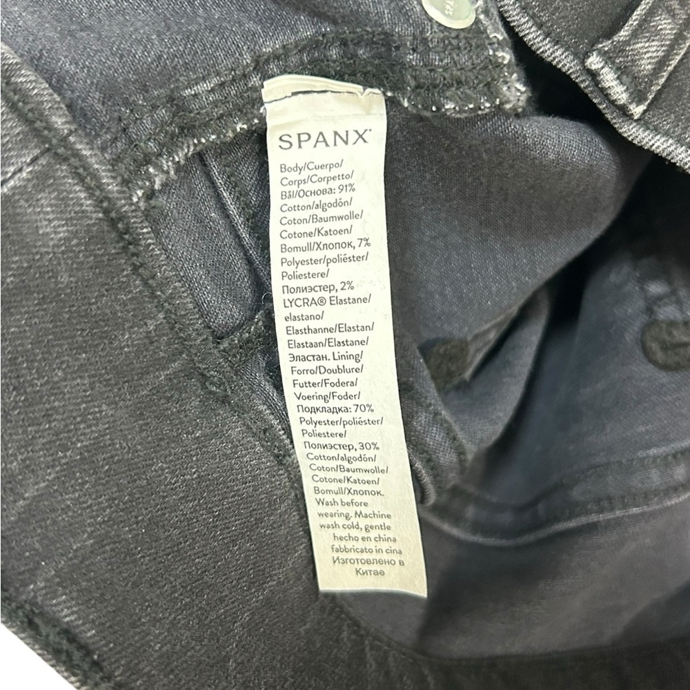 SPANX Jeans Straight Leg Vintage Black Pull On Shape Wear Size Large - Picture 8 of 11